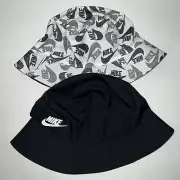 NIKE KIDS REVERSIBLE BUCKET HAT Sz L/XL [DH0398-010] BLACK WHITE NWT