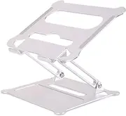 Z17 Ergonomic Laptop Stand for Desk Adjustable Foldable Notebook Riser Portable Al num Alloy Computer Holder with Heat-Vent Compat with Laptop Tablets Within 17'' Silver