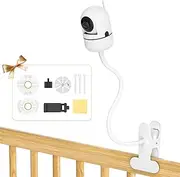 Universal Baby Monitor Crib Mount for HelloBaby, VTech, Infant Optics DXR 8 & DXR-8 Pro, ANMEATE, Nanit Pro, Eufy, Owlet, VAVA - 19.4" Flexible Goosenesk Baby Monitor Crib Holder for 360° Adjustable