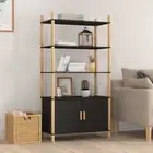 vidaXL Highboard Black 80x40x153 cm Engineered Wood BBT