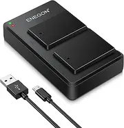 ENEGON 2 Pack LP-E17 Camera Battery with Micro USB Dual Charger for Canon EOS R50,R8,R10,RP,Rebel SL2, T6i, T6s, T7i, EOS M3, M5, M6, EOS 200D,250D, 77D, 750D, 760D, 800D, 8000D,Digital Camera