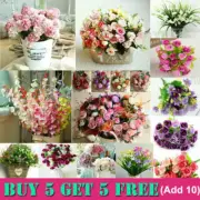 Artificial Flowers Rose Tulip Wedding Party Home Outdoor Bouquet Decor DIY