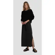 Replay Womens Crew Neck Knitwear Acid Wash Cropped Knit Jumper Black