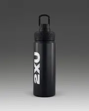 Metal Water Bottle, 2XU, OSFA, Black/White, Unisex