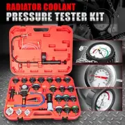 28Pcs Radiator Pressure Tester Vacuum Cooling Purge System Refill Kit+Red Case