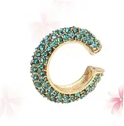 [ANDRESLAD] Rhinestone Earrings Cuff Earrings for Men and Women with Cz and Rhinestones Earrings C Shape Ear Fake Hoop Earrings Mens Earrings Clip-on Earrings