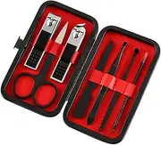 Manicure Set,Nail kit Manicure Set,Nail Care kit, Stainless Steel Black Nail Clipper Set Nail Clippers Business 7 Piece Nail Clippers Manicure Tools