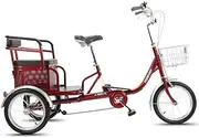 3 Wheels Adult Tricycle 16 Inches 3 Wheel Adult Trike Adult Bike Cycling with Shopping Basket Picnics Exercise Men's Women's Cruiser Bike Cycling