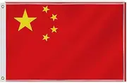 2×3 FT China Flag,60×90 Medium Size Chinese National Decor,Double Side Digital Printed 150D Polyester Banner With Canvas Header Brass Grommet