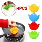 4Pcs Silicone Poached Egg Cups Steamer Egg Poacher Pan Poaching Pods Moulds
