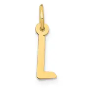 14k Small Slanted Block Letter L Initial Charm Bracelet Necklace