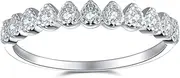 [BeFab] Sterling Silver Petite Half Eternity Ring Stacking Thin Marquise Ring Stackable Pear Cut Wedding Band