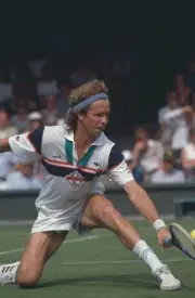 Australian tennis player Broderick Dyke against Stefan Edberg of S- Old Photo
