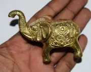 Baby Elephant Handicraft Showpiece Brass Animal Traditional Homeware Statue OP42