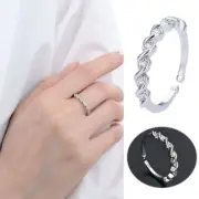 European Retro Woven Dough Open Ring Silver Design Can Be Paired With Casual