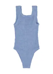 Hunza G Kids Classic Seersucker Swimsuit (2-6 Years) - Blue - 2YR-6YR (S) 2YR-6YR (S)