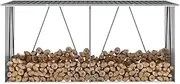 Firewood Rack Stand,Garden Log Storage Shed, for Outdoor Patio for Fireplace Metal Lumber Storage Carrier Organizer, Galvanised Steel,330x84x152 cm