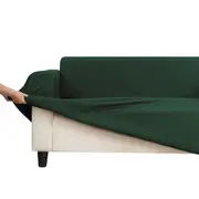 Sherwood Home Premium Faux Suede Eden Green 3 Seater Couch Sofa Cover