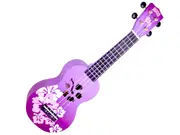 Mahalo Md1Hbppb Designer Series Hibiscus Design Soprano Ukulele w/ Carry Bag