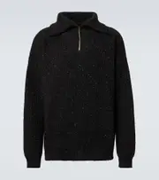 [Maison Margiela] Maison Margiela Linen and wool half-zip sweater AU 96 black