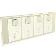 Clipsal Iconic Styl Cover Frame, 4 Switches & 4 Sockets, 10 A, Horizontal, Crowne - S3015/4C-CE