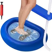 Tlswshsy Inflatable Pool Foot Bath Basin - Foot Soaking Bath Basin for Swimming Pool Clean Feet- Foot Wash Bath Tub for Pool Entry Ladder, Home Spa Treatment (1, Blue)
