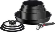 Tefal Ingenio Unlimited on Pots & Pans Set, 8 Pieces, Stackable, Removable Handl