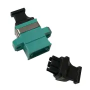 MPO MultiMode OM3 Fiber Optic Adapter Connector Key-Up/Key-Down w/ Flange Aqua