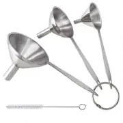 3 in 1 Metal Funnels for Filling Bottles Stainless Steel Small Kitchen Funnel Se