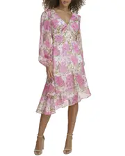 Siena Printed Shimmer Yoryu Midi Dress