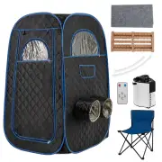 CostwayPortable Steam Sauna with 1000W 3L Steam Generator for Home Spa Relaxation-Black
