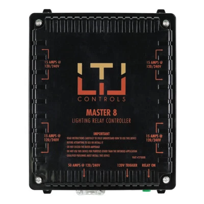LTL MASTER 8 Eight lighting relay controls without timer (120v & 240v Universal)
