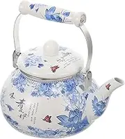 LAPYAPPE Enamel Water Kettle Stovetop Safe Tea Serving Pot with Smooth Spout for Easy Pouring for Home Dorm Hotel Office Use Lightweight and Efficient Water Boiler