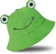 [SAOROPEB] Frog Hat for Adult Teens, Cute Frog Bucket Hat, Cotton Bucket Hat Funny Hat Fisherman Hat for Men Women