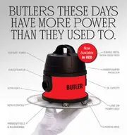 Cleanstar Butler 1200 Watt Dry Commercial HEPA Vacuum Cleaner - Red (VBUT-H14-R)