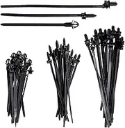 BENLIUDH Push Mount Wire Ties, Snap in Zip Tie Automotive Clips Nylon Wire Harness Clips 3 Sizes of Cable Ties for Engine Bay Zip Tie Kit 60pcs