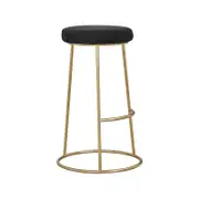 Kylo velvet barstool with gold legs - Black