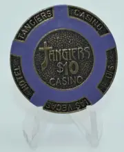 (1) Tangiers $10 Casino Chip Las Vegas Brass Core 16 gram