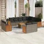 Garden Sofa Set with Cushions Modular Sofa Couch Backyard Poly Rattan vidaXL