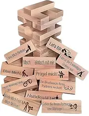 Lust Tower - Game for Adults, 48pcs Super Naughty Block Tower Game Valentine Tumbling Tower Stacking Blocks Couple Games Activities Used for Couples to Date at Night to Promote Feelings（German）