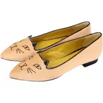 CHARLOTTE OLYMPIA MID-CENTURY 貓咪尖頭平底鞋(駝)