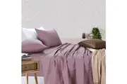 Amsons Royale Cotton Sheet Set - Fitted Flat Sheet With Pillowcases - Dusky Pink