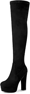 [Allegra K] Women's Platform Block Heel over Knee High Boots