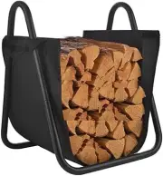 Rocky Mountain Goods Fireplace Log Holder with Removable Canvas Firewood Carrier
