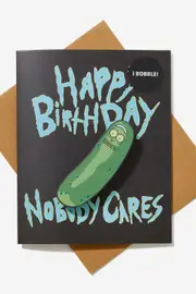 [Typo] Typo - Rick & Morty Funny Birthday Card - Lcn wb rm nobody cares bobble SOLID LCN WB RM NOBODY CARES BOBBLE
