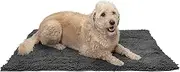 Furhaven Pet Dog Mat | Muddy Paws Absorbent Chenille Bath Towel & Shammy Rug for Dogs & Cats, Charcoal (Gray), Extra Large