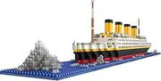 LIKLIKLINK Technik Titanic Model Building Blocks, 1860 Pieces Titanic Excursion Ship Building Toy, Micro Building Blocks Ship Model Clamping Blocks, Toy Building Blocks for Children Ship Toy Kit