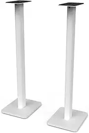 Kanto SP32PLW Universal Speaker Floor Stands for Bookshelf Speakers | 32" Tall | Two Sizes Rotating Top Plate w/Foam Padding | Carpet & Hardwood Feet | Hidden Cables | ¼”-20 Mounting | White | Pair
