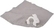 Rabbit Rubber Toy with Towel (Silver Grey)
