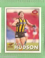 1996 AFL SELECT STICKER #142 PAUL HUDSON, HAWTHORN HAWKS